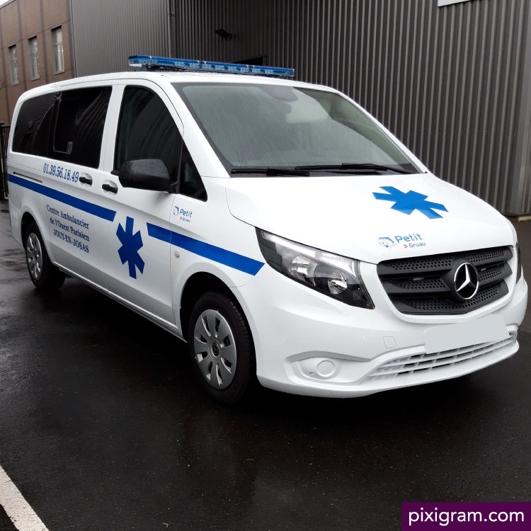 Marquage ambulance mercedes vito